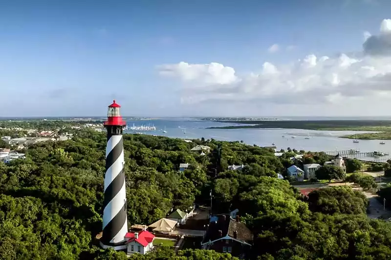 Augustine Lighthouse And Maritime Museum Florida Drone View