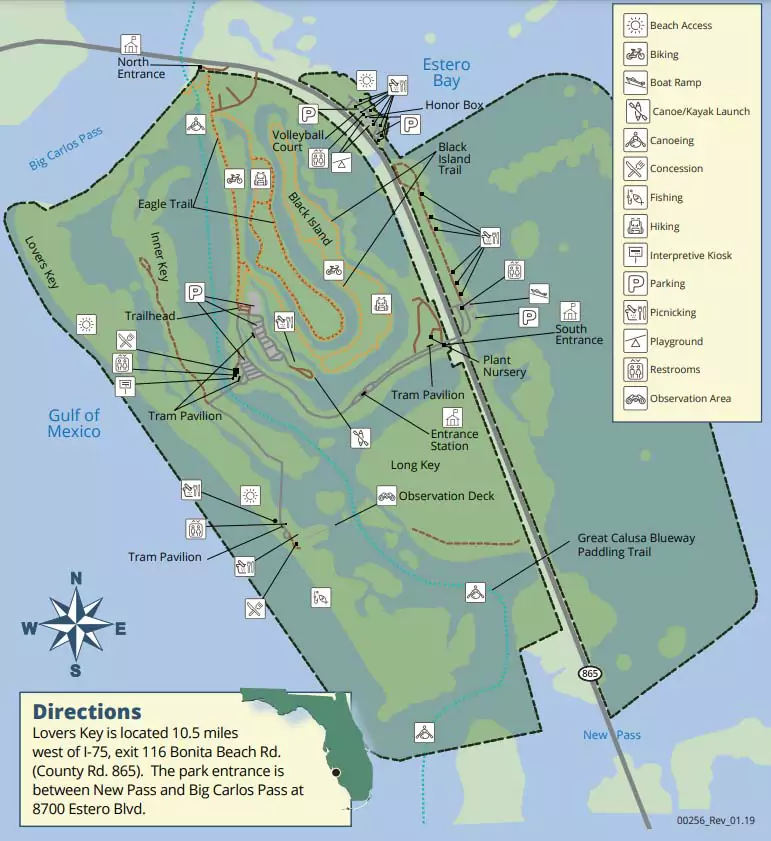 Lovers Key State Park Map