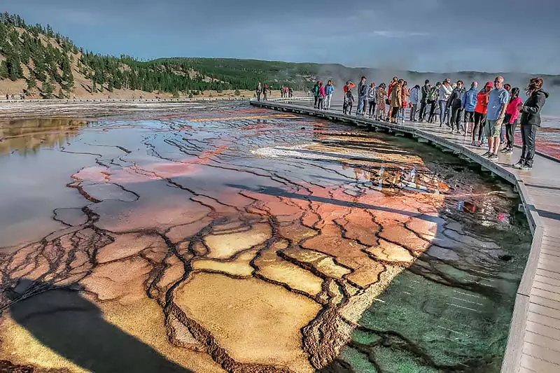 Yellowstone National Park Grand Prismatic Spring People