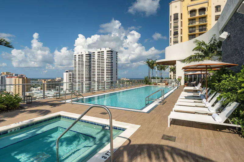 South Florida Resorts With Roof Pool Canopy Hilton West Palm Beach Downtown
