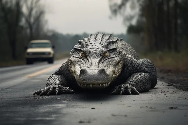Alligator On Florida Roads